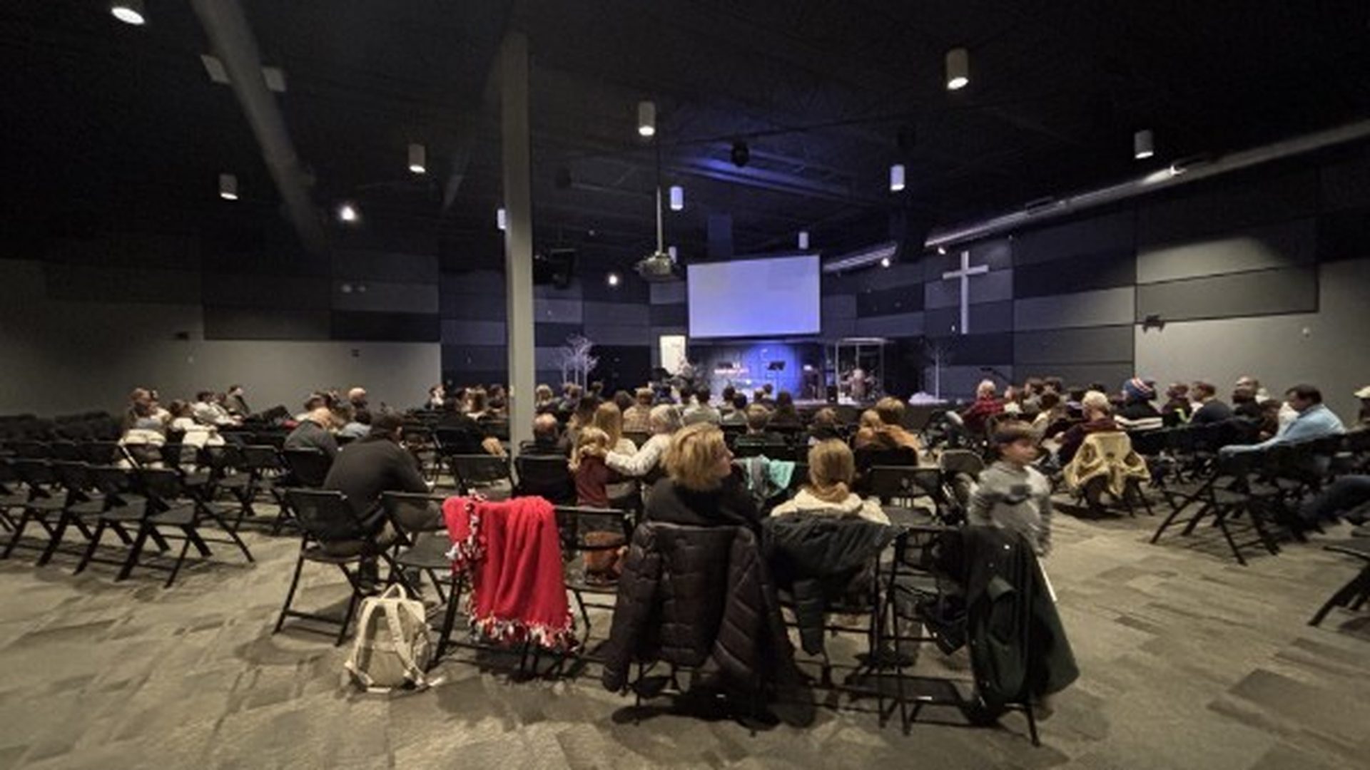 A full congregation gathered for a 12 Tribes worship night in Dublin, Ohio